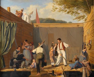 Un grupo de equilibristas justo antes de una actuación