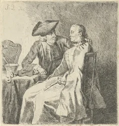 hombre y mujer en una mesa