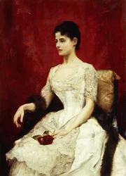 Rosas carmesí y encaje, 1887
