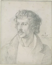 Friedrich Olivier a los 25 años, retrato de busto, mirando a la izquierda