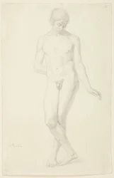 Estudio de un joven desnudo de pie