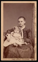 Retrato de grupo de los niños Herman Henry Diebitsch, Marie y Josephine Josie, 8 de junio de 1875