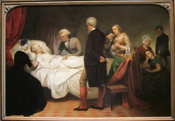 Washington en su lecho de muerte