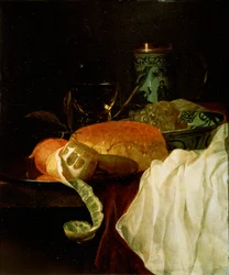 Fruta, pan y vino