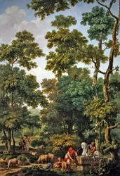 Paisaje arcadiano con una esfinge