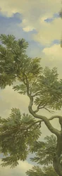 Paisaje arcádico con un viajero