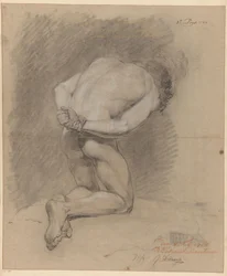 Desnudo masculino arrodillado visto desde atrás (1er premio 1766)
