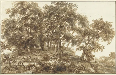 Paisaje con grupo de árboles