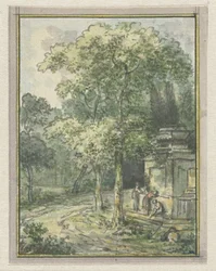 Paisaje con fuente