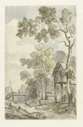 Diseño para pintar un papel pintado con un paisaje holandés