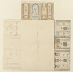 Diseño para la decoración de tres paredes de una habitación.