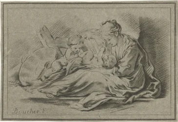 madre y dos hijos