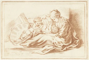 madre y dos hijos