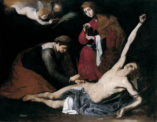 San Sebastián curado por las Santas Mujeres