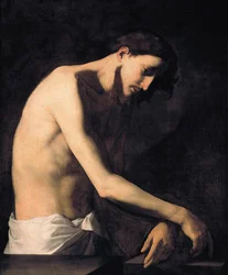 La Flagelación de Cristo par Ribera, Jose, de (1591-1652). Óleo sobre lienzo, tamaño: 99x81, c. 1620, Galería Sabauda, Turín