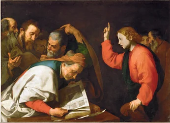 Jesús de doce años y los médicos (pintura sobre lienzo)
