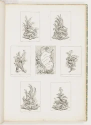 Diseño de ornamento con motivo de cangrejo de río, pl. 14 en Livre des Légumes (Serie de ornamento vegetal) pl. i