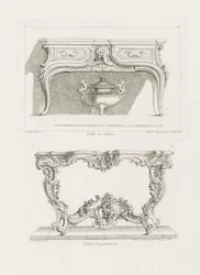 Mesa de gabinete, 6ta plancha (Estudio para una mesa), pl. 47 en Oeuvre