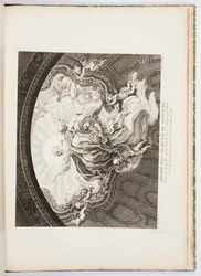 Diseño para el Techo Pintado de la Capilla de la Virgen de St. Sulpice de París, lámina 105, en Oeuvres de Juste-Aurèle Meissonnier