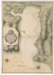 Plano de la CIUDAD. PUERTO y FORTIFICACIONES de PORTO BELLO. como aparece desde que fue tomado por Adm: VERNON / Por Justly Watson; Enginr: 1742.