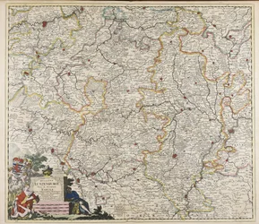 Ducatus Lutzenburgi nova et accurata tabula : cum adjacentibus provinciis et omnibus suis regionibus delineatio / per Iustinum Danckerts