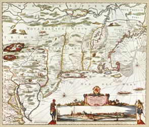 El mapa Novi Belgii de Nueva York, Nueva Jersey y Pensilvania