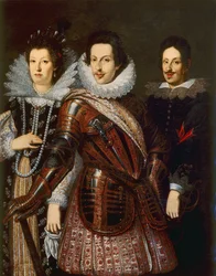 Retrato de Marie Madeleine de Austria, Cosimo II y Fernando II de Medici, c.1640