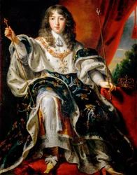 Luis XIV, Rey de Francia (1638-1715) en sus ropas de coronación