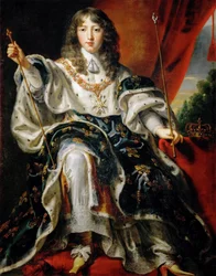 Luis XIV, Rey de Francia 1638-1715 en sus ropas de coronación
