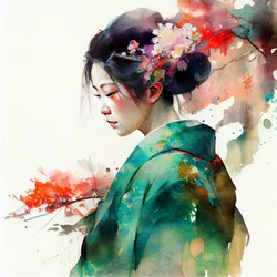 Retrato de un kimono otoñal