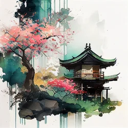 Pagoda de los Cerezos en Flor