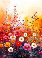 Campo de flores silvestres de colores