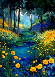 Arroyo del bosque en flor