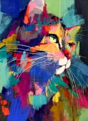 Gato abstracto y colorido