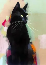 Gato negro vibrante