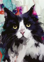 Retrato de un gato lleno de vida