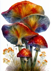 Setas del bosque en colores vivos