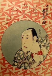 Actor de Kabuki Nakamura Shikan tras bambalinas Nakamura Shikan rakuya no zu