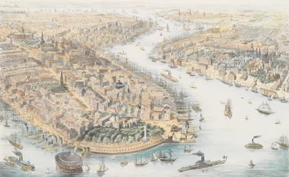 Nueva York desde el Suroeste, ca. 1852