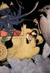 Ravana luchando con Jatayu, 1913