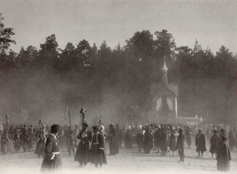 Procesión de Pascua, Monasterio de Sarov, Rusia, 1903