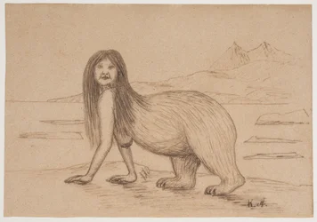Mujer con parte trasera de un oso polar (ilustración para una leyenda inuit)