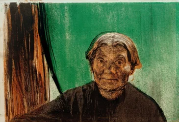 K.Kollwitz, Anciana en la ventana