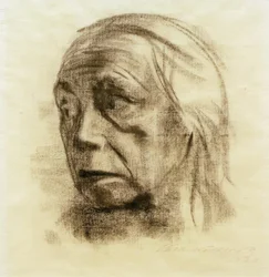 Autorretrato en vista de tres cuartos hacia la izquierda