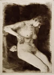 Desnudo femenino sentado