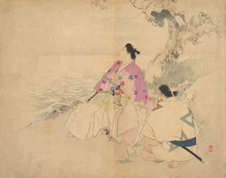 Dos hombres junto a un río