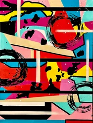Abstracto retro y colorido