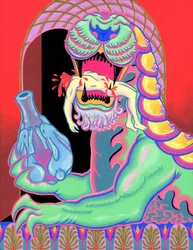 León de Jade, 2021 (acrílico sobre panel)
