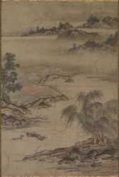 Agricultura y pastoreo de búfalos en verano, mediados a finales de 1500s