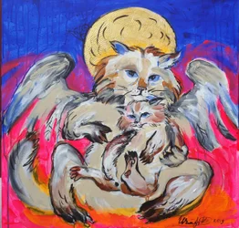 La gata maternal